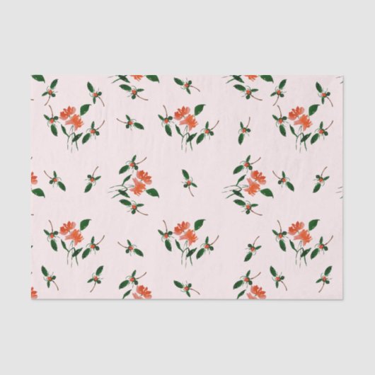 Decoupage Or Gifting Hand-Painted Florals Blush  Tissuepapier (Voorkant)