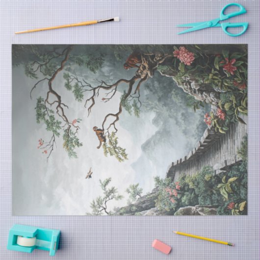 Decoupage Oriental Landscape Wallpaper Design Tissuepapier (Craft)