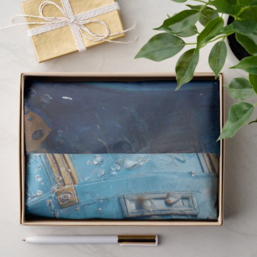 Decoupage otter in blauw buitenruimtepak tissuepapier (Geschenk)