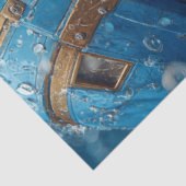 Decoupage otter in blauw buitenruimtepak tissuepapier (Detail)