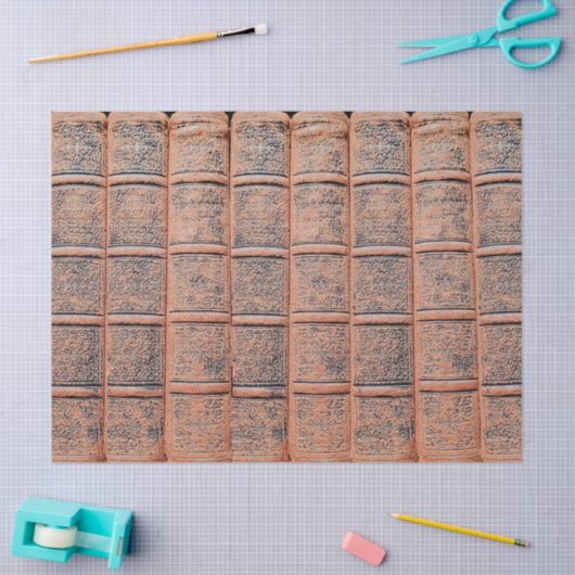 Decoupage oude Beige Book Library Tissuepapier (Craft)