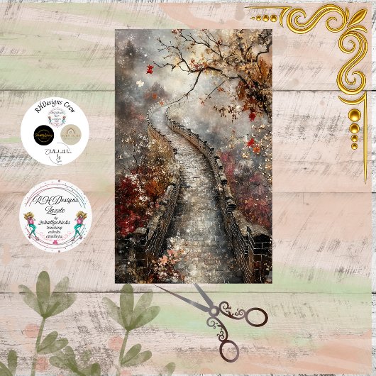Decoupage Oude Grote Muur van China  Tissuepapier