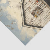 Decoupage oude witte rode schuur witte roestige vr tissuepapier (Detail)