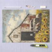 Decoupage oude witte rode schuur witte roestige vr tissuepapier (Craft)