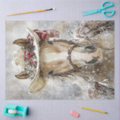 Decoupage Paard dragen Cowboy Pet Winter Scene Tissuepapier (Craft)