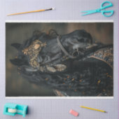 Decoupage Paard Zwart Adel Gouden Sieraden Tissuepapier (Craft)