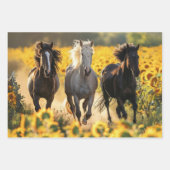 Decoupage Paarden in Wild Gallop in het wild Inpakpapier Vel (Voorkant)