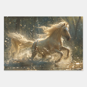 Decoupage Paarden in Wild Gallop in het wild Inpakpapier Vel