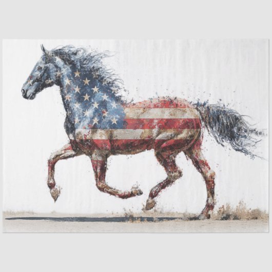 Decoupage Paardenvlag Patriottische Gemengde Media Tissuepapier (Voorkant)