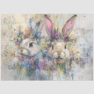 Decoupage Paas Konijnen Kunst Abstract Paneel Tissuepapier