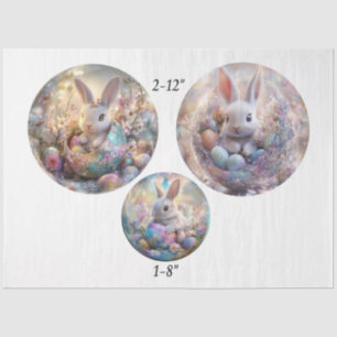 Decoupage Paas Lente 12" & 8" Cirkels Tissuepapier