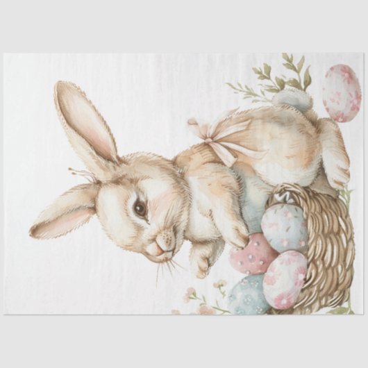 Decoupage Paashaas Eieren Decoraties Tissuepapier (Voorkant)