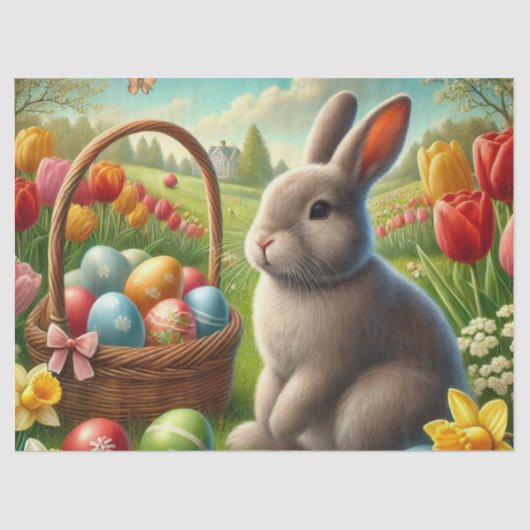 Decoupage Paashaas Konijn Tissuepapier (Voorkant)