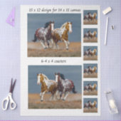 Decoupage Painted Horses Running 11x14 Canvas Tissuepapier (Craft)