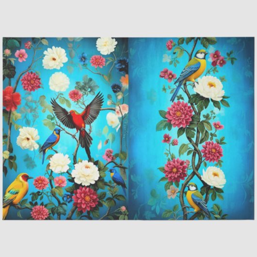 Decoupage Paper Colorful Garden Tissuepapier (Voorkant)