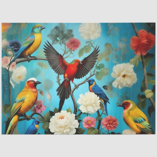 Decoupage Paper Colorful Garden Tissuepapier (Voorkant)