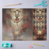 Decoupage Paper Melancholic Clown Tissuepapier (Craft)