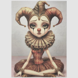 Decoupage Paper Melancholic Clown  Tissuepapier