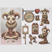 Decoupage Paper Melancholic Clown Tissuepapier (Voorkant)