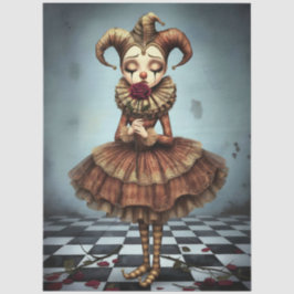 Decoupage Paper Melancholic Clown  Tissuepapier