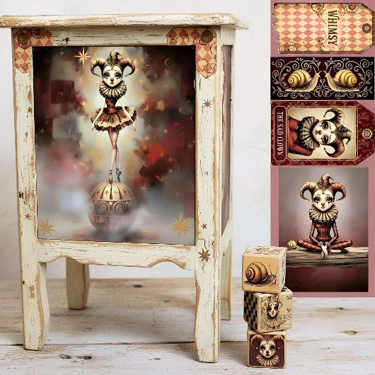 Decoupage Paper Melancholic Clown Tissuepapier