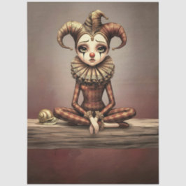 Decoupage Paper Melancholic Clown  Tissuepapier