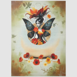 Decoupage Paper Whimsical Flower Fairy  Tissuepapier