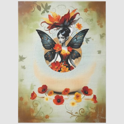 Decoupage Paper Whimsical Flower Fairy Tissuepapier (Voorkant)