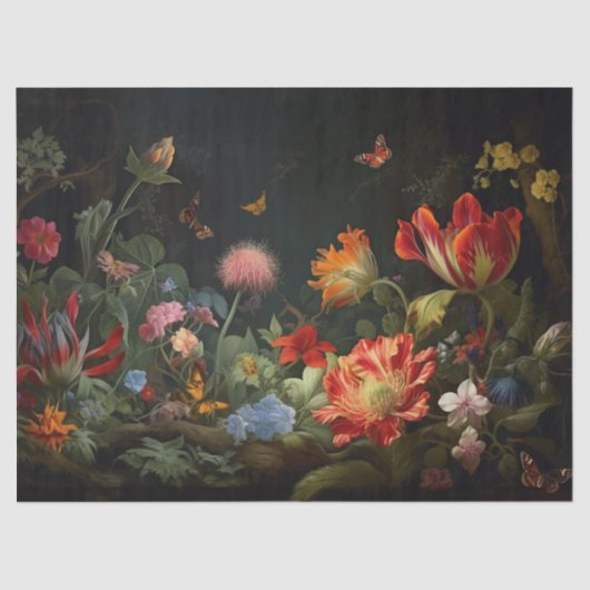 Decoupage papier- grillige wilde bloemen tissuepapier (Voorkant)