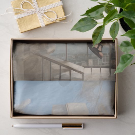 Decoupage papier, inpakken, - Balkon Reflecties 1 Tissuepapier (Geschenk)