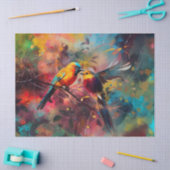 Decoupage papier, inpakken - gevederde melodieën 1 tissuepapier (Craft)