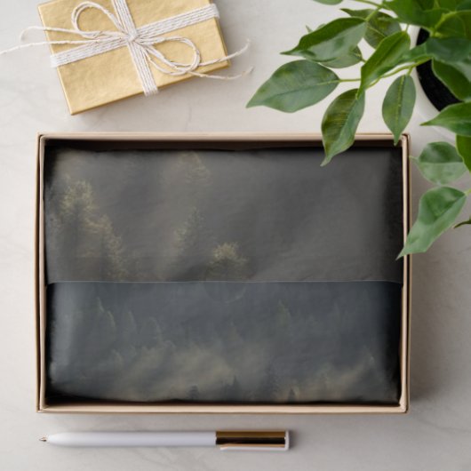 Decoupage papier – Misty Forest Sunrise | rustig (Geschenk)