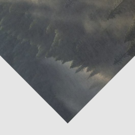 Decoupage papier – Misty Forest Sunrise | rustig (Detail)