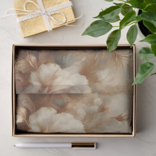 Decoupage papier roze witte rozen (Geschenk)