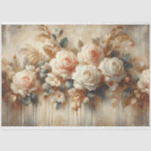 Decoupage papier roze witte rozen (Voorkant)