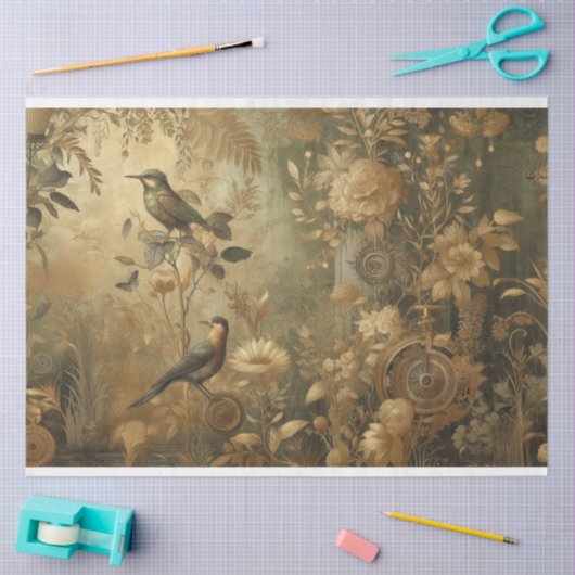 Decoupage papier Steampunk Botanische bloemen (Craft)