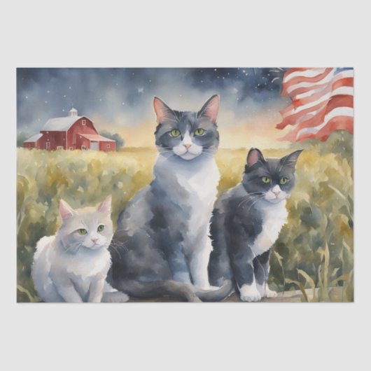 Decoupage-papier van Cats en Fireworks Tissuepapier (Voorkant)