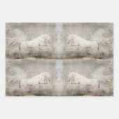 Decoupage papier van wit wild paard inpakpapier vel (Voorkant 3)