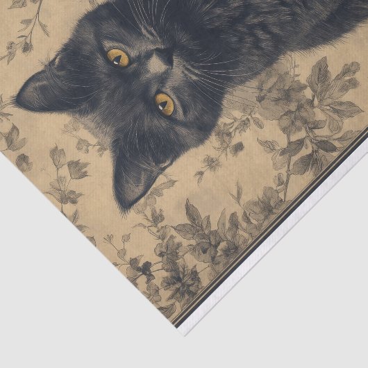 Decoupage papier voor zwarte katten (Detail)