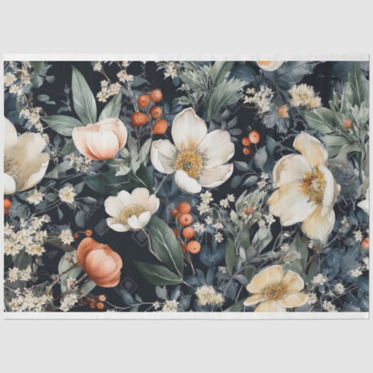 Decoupage papier, wikkelen, - raadselachtige plant tissuepapier (Voorkant)