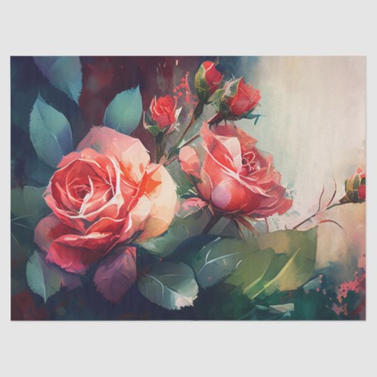 Decoupage papier, Wrapping- betoverde Rozen tuin 3 Tissuepapier (Voorkant)