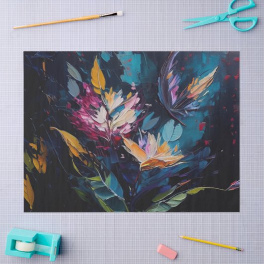 Decoupage papier, Wrapping Pa Bloemen Kaleidoscoop Tissuepapier (Craft)