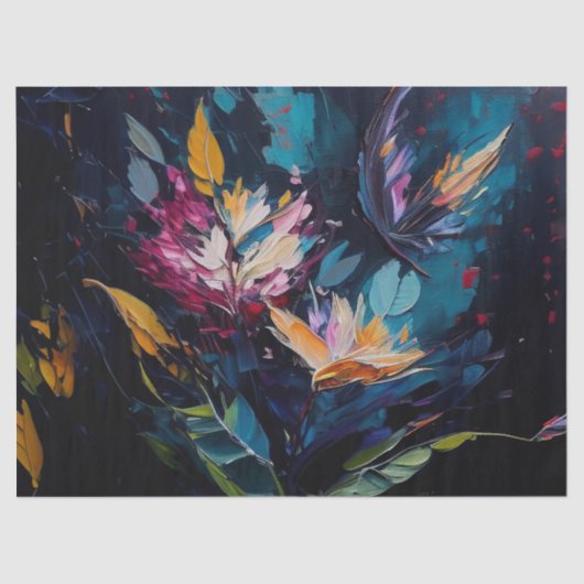 Decoupage papier, Wrapping Pa Bloemen Kaleidoscoop Tissuepapier (Voorkant)