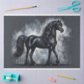 Decoupage papier "Zwart Arabisch Paard" (Craft)