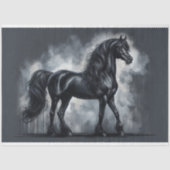 Decoupage papier "Zwart Arabisch Paard" (Voorkant)