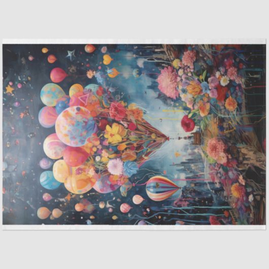 Decoupage papier - zwevende dromen (Voorkant)