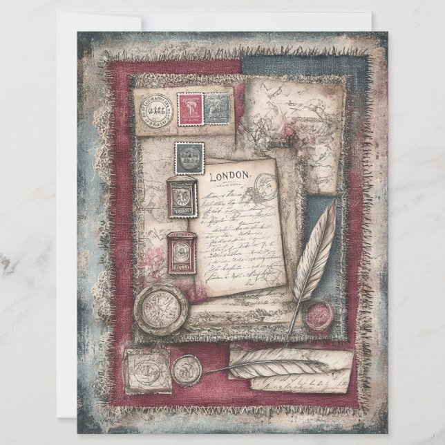 Decoupage-papierblad voor London & Lace (Voorkant)