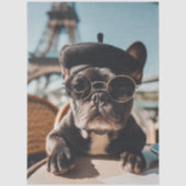 Decoupage Paris Café Franse Bulldog Café Tissuepapier (Voorkant)