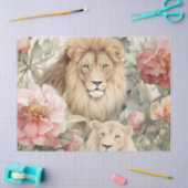 Decoupage Pastel Floral Lion Tissue Paper Tissuepapier (Craft)