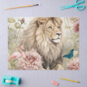  Decoupage Pastel Floral Lion Tissue Paper Tissuepapier (Craft)